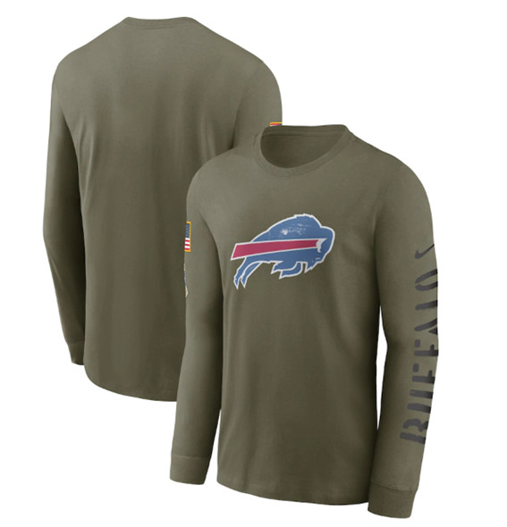 Men's Buffalo Bills 2022 Olive Salute to Service Long Sleeve T-Shirt